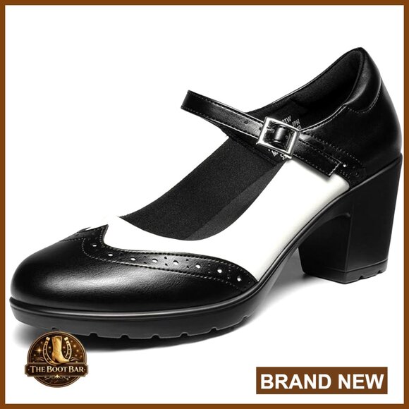 Shoes - Women's Mary Jane Oxfords with 2.8-Inch Heel, Slip-Resistant Sole